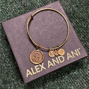 Alex and Ani gold B initial bracelet